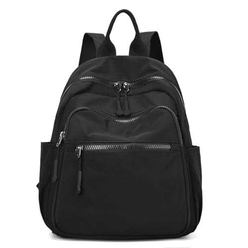 Image of Tanweibago Mini Nylon Women Backpacks,11L Small Ladies backpacks Casual Lightweight Women Shopping Travel Daypack (Y2-Black)