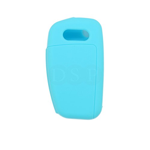 BROVACS Silicone Cover Protector Case Holder Skin Jacket Compatible with AUDI 3 Button Flip Remote Key Fob CV9820 Light Blue - Image 3