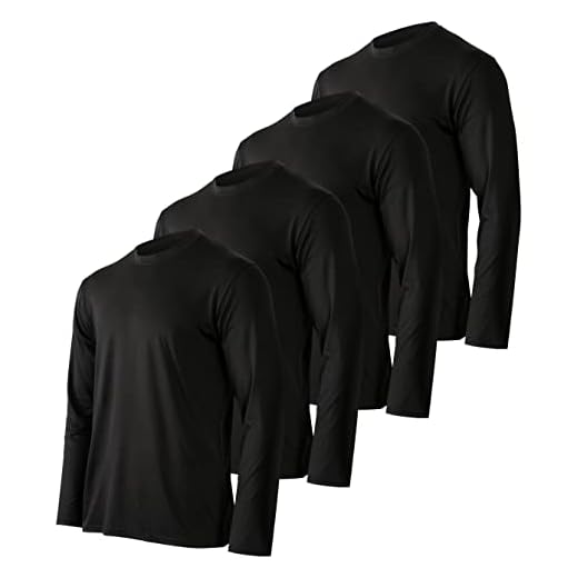 Real Essentials Mens Long Sleeve T-Shirt Fishing Swim Hiking Beach UV UPF SPF Sun Protection Workout Clothes Quick Dry Fit Gym Tee Shirt Athletic Active Running Sport Top Water, Set 8, XL, Pack of 4