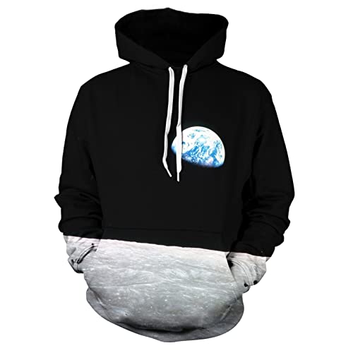 SABORR Night planet 3d pullover shirt boys and girls casual hoodie students outdoor sweatshirt tops