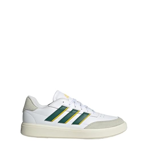 adidas Courtblock Shoes, Zapatos Bajos Que no Son de fútbol Hombre, FTWR White/Collegiate Green/Utility Yellow, 42 EU