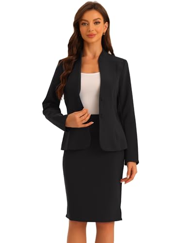 Allegra K Suits 2 Piece Skirt Set for Women's Business Office Out...
