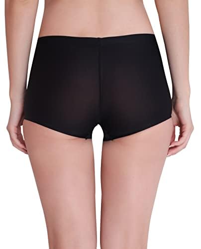 Image of LOURYN KOULYN Women's Ice Silk Seamless Boyshort Panty, (Pack of 3 Panty)