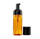 1PC 150ml/5.1oz Empty Refillable Amber Plastic Mousses Bottles Liquid Foaming Containers Foam Dispenser Pump Bottles Jar Pot for Cosmetic Makeup Facial Cleanser Shampoo Shower Gel