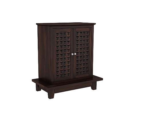 Image of Wudniture Sheesham Wood Bhagavati Handcrafted Home Mandir /Temple (Walnut Finish) | Wooden Pooja Mandir for Home & Office