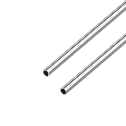 VictorsHome 304 Stainless Steel Round Tubing, 6mm OD 1mm Wall Thickness 300mm Length Metal Seamless Straight Pipe Tube for DIY Crafts Model 2pcs