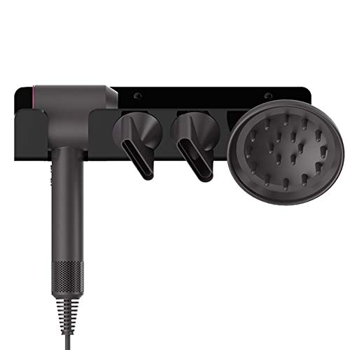 BRIGHTSHOW Dyson Hair Dryer Wall Mount Stand, Carbon Steel Wall Bracket Accessories Holder