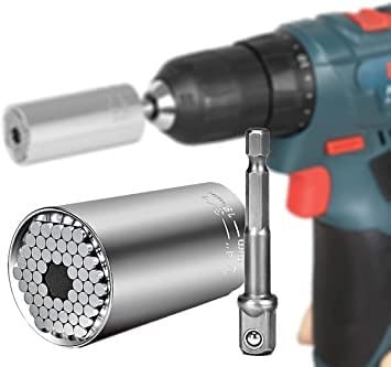 ZSIGNS Universal Wrench Socket Tools Multi-Size in One Self Adjustable for Regularity or Irregularity Screw Improvement & Joint for Electric Drill, Flat, Fixed Square and Hex - 7Mm-19Mm