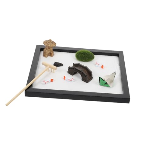 ORFOFE 1Set Zen Garden Desktop Adornment of Sand Table Ornament for Home Meditation Unique Office Decor Thoughtful Present for Relief and Mindfulness