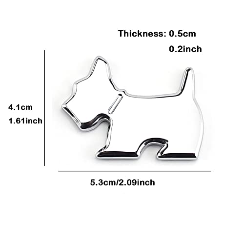 Image of YSY 2Pcs Head Front Dog Emblem Totem Logo Badge Car Sticker Auto Decoration Car Body Decal Automobile Accessories(A) (3D Dog, Silver)