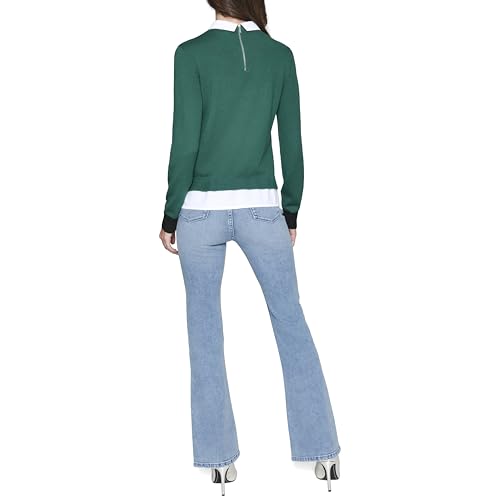 KARL LAGERFELD Women's Sweater with Built-in Shirt Details4