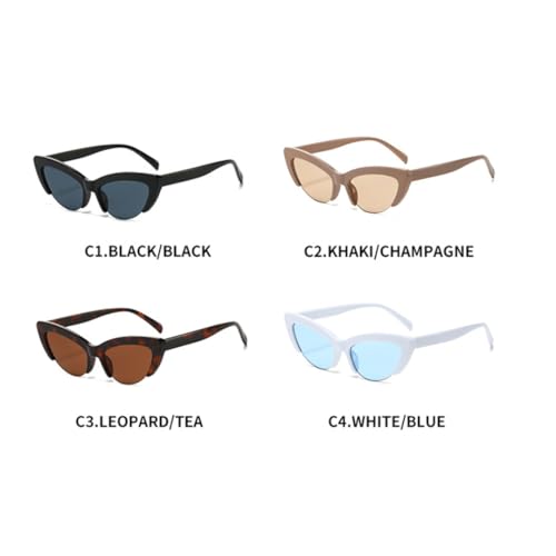 Lunettes de soleil œil de chat demi-monture protégeant des UV400