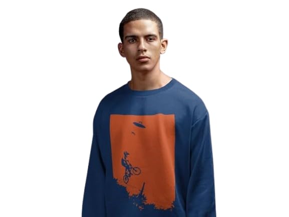 Alien Abduction Unisex 100% Cotton Sweatshirt & Pullover Dark Blue