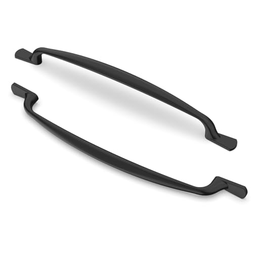 FURNIWARE Pack of 10 Cabinet Handles, 160mm(6.3 Inch) Hole Center Matt Black Cabinet Pulls Kitchen Door Handles Hardware Pulls Kitchen Cabinet Door Handles