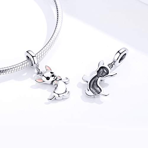 NewL cute Chihuahua dog pendant, charm, 925 silver, pink enamel, fashion jewelry, gifts, accessories for girls