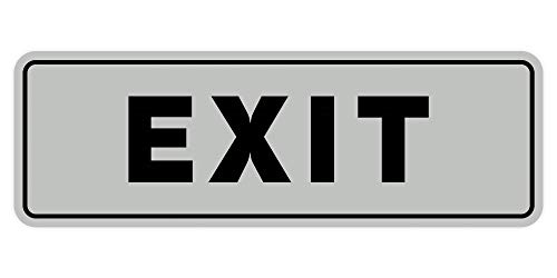 Image of All Quality Standard Outlet Wall or Door Sign | Durable Plastic and Easy Installation | Double Sided Foam Adhesive Tape - Light Grey - Small (Pack of 2)