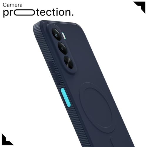 Image of Pikkme Back Cover for Realme P4x 5G Soft Matte Silicone Mag-Safe Design (Mag-Safe Not Support) Camera Protection | Slim Fit Bumper Cover (Blue)