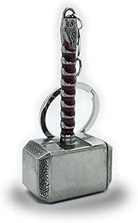 LizMatech. Thor Hammer Mjolnir Keyring Original Brown Colour Solid Single Piece Won't Snap (Silver & Brown), Marvel Mjolnir Keyring Thor Mjolnir Hammer Keychain Keyring