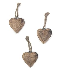 Marzoon 3er Set Holzherzen zum Hängen