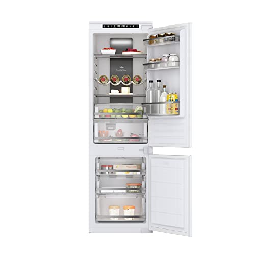 Haier HBB 177 TNF Réfrigérateur encastrable - Combiné, 241L, My Zone et Green Box, Support bouteilles, Portes réversibles, Largeur : 54 cm, LED, Total No Frost, Blanc, Classe F