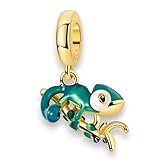 Streetculture Camaleón Gecko que cambia de color iguana barbudo – Colgante de plata de ley 925 – Pulsera de abalorios accesorios de joyería regalo de plata de ley