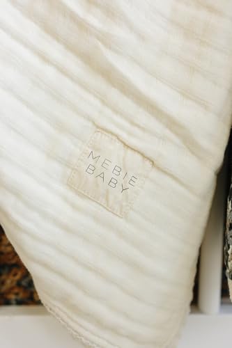 Image of Mebie Baby Muslin Quilt, Cream Lace, 100% Cotton Baby Blanket for Girls & Boys, Newborns to Toddler, Soft Swaddle Blanket, 47 inchx47 inch
