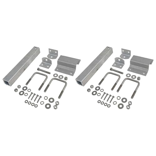 (2) Ultimate Aluminum and Stainless Steel Boat Trailer Swivel Top Bunk Bracket Kit - 14 inch