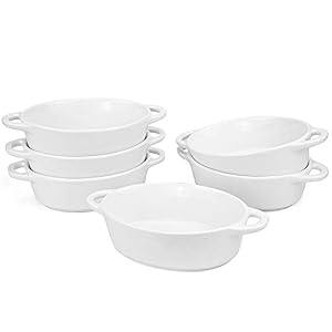 Foraineam 6er Set Oval Soufflé Förmchen mit Griff