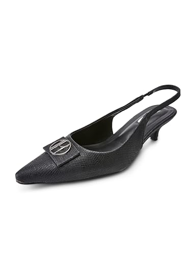 Image of ELLE Women's Pointed Toe Kitten Heel Sling Back Mules