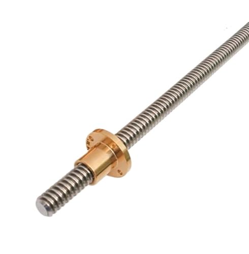 Metal Ball Screw nut T16 Lead Screw Diameter16mm Lead 8mm Pitch 4mm Length 100mm to 600mm with Brass Nut CNC 3D Printer Accessories(150mm)