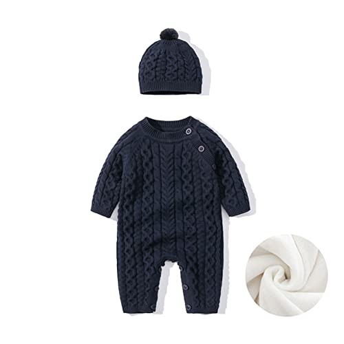 6 Month Sweater Baby Girls Boys Solid Spring Winter Long Sleeve Button Thick Knit Sweater Romper Boy Zip up2
