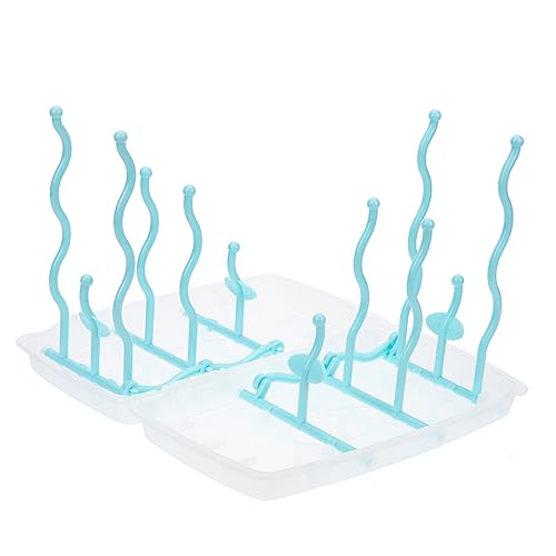 Warmhm Support Vertical pour Égouttoir à Biberons avec Bac Récupérateur Eau Organisateur De Séchage pour Biberons Et Accessoires Design Moderne Et Facile...