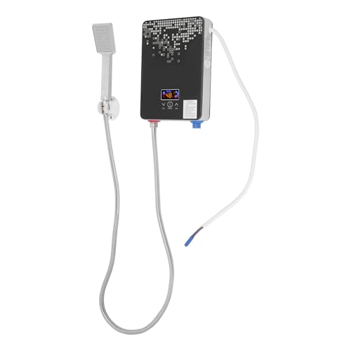 Fennnds Calentador de agua eléctrico de 6,5 kW, 220 V, fijación a la pared, ducha eléctrica con protección contra fugas, calentador de agua con ducha de mano para cocina, baño o casa