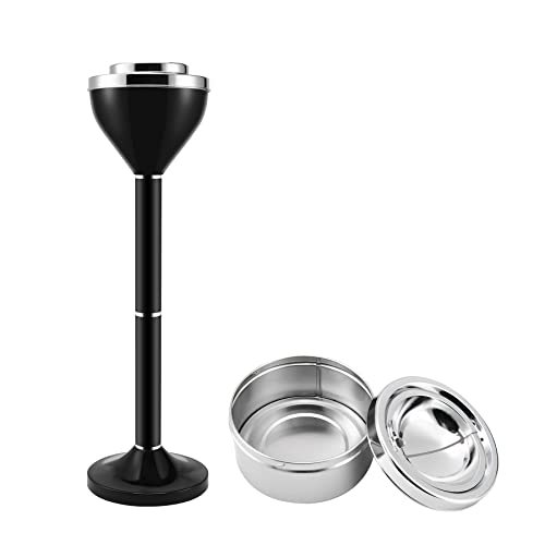 Anfrere Aschenbecher für draußen, Stand-Aschenbecher, großer Boden, hoch, für Zigarettenstummel, Entsorgung für Terrassenraucher, Aschenbecher B01BK Cover