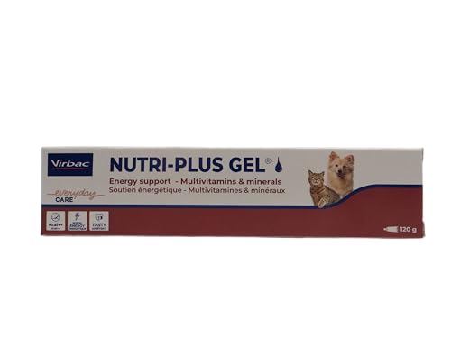 Virbac Nutri-Plus Gel | 4er Pack | 4 x 120 g Tube | Ergänzungsfuttermittel für Hunde und Katzen zur Rekonvaleszenz | Appetitanregender, hoch konzentrierter Energieträger