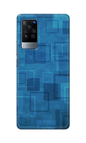 Image of Printed Hard Back Cover Case for Vivo X60 Pro Back Cover (Plain Azure Blue) -702