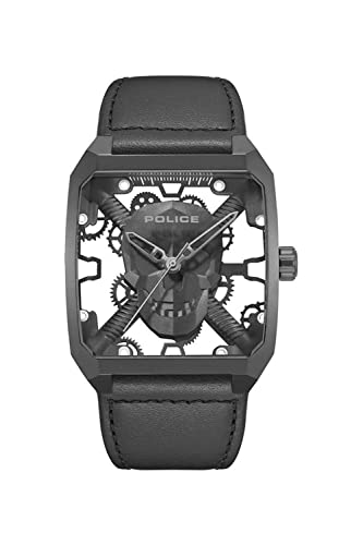 Police Herren Analog Quarz Uhr mit Leder Armband PEWJA2227202