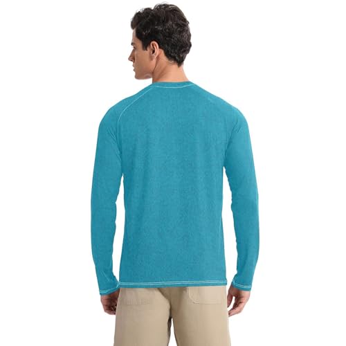 Blue Texture Sun Protection SPF Rash Guard Shirt Breathable Long Sleeve Sun Protection Long Sleeve Beach2