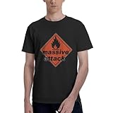 Massive Music Attack Shirts Men's Short Sleeve T-Shirts Crew Neck Casual Summer T Shirts Black Small