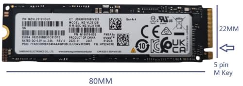 Image of Samsung SSD 512GB PM9A1a PCIe Gen 4.0 x4 M.2 PCI-e NVME Internal Solid State Drive, 2280 Form Factor M Key, Compatible with Laptop Desktop Gen4, MZ-VL2512B, up to 6900MB /s - OEM BULK