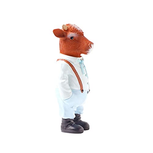 Hengjierun Figurines d'animaux de Ferme - Figurines d'animaux - Animaux Résine Chien Chat Lapin Vache Figurines Jardin Miniature Paysage Artisanat Ornement Accessoires pour la Décoration Intérieure Cover