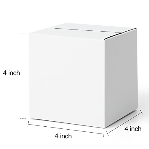 Poever Shipping Boxes 4X4X4 Inches Small Mailing Boxes 25 Pack White Cardboard Corrugated Box Mailers For Packaging #TOP1