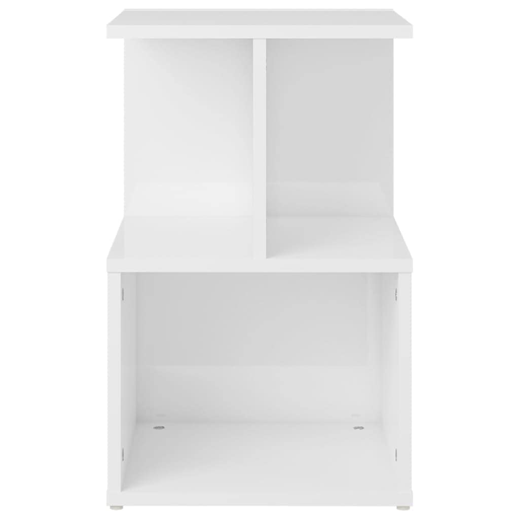 Comodini 2 pezzi, colore bianco lucido, 35 x 35 x 55 cm, in legno, per camera da letto, ufficio, studio