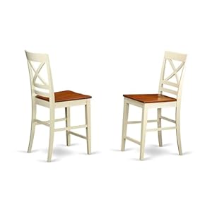 East West Furniture AVQU7-WHI-W 7 Piece Kitchen Table & Chairs Set Consist of an Oval Dining Room Table with Butterfly Leaf and 6 Dining Chairs, 42x60 Inch, Buttermilk & Cherry East West Furniture AVQU7 WHI W 7 Piece Kitchen Table Chairs Set Consist of an Oval Dining Room Table with Butterfly Leaf and 6 Dining Chairs 42×60 Inch Buttermilk Cherry