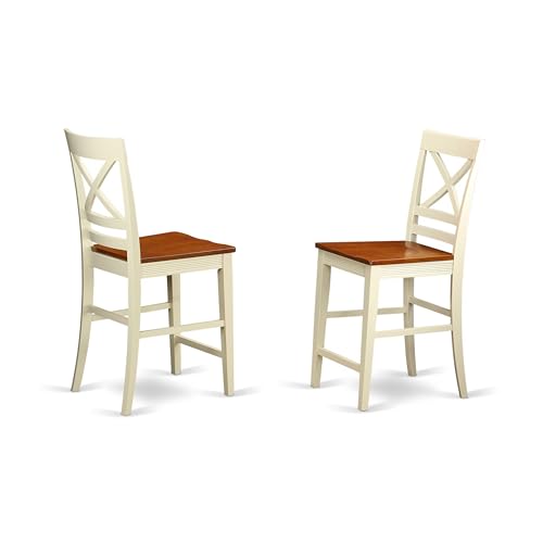 East-West-Furniture-AVQU7-WHI-W-7-Piece-Kitchen-Table-Chairs-Set-Consist-of-an-Oval-Dining-Room-Table-with-Butterfly-Leaf-and-6-Dining-Chairs-42×60-Inch-Buttermilk-Cherry East West Furniture AVQU7 WHI W 7 Piece Kitchen Table Chairs Set Consist of an Oval Dining Room Table with Butterfly Leaf and 6 Dining Chairs 42×60 Inch Buttermilk Cherry