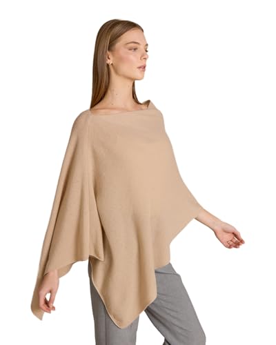 Image of CLAUDIA NICHOLE Womens 100% Cashmere Dress Topper - Cashmere Poncho Wrap