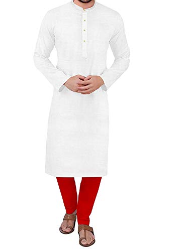 Image of Gauri Laxmi Enterprise Men Cotton Blend Straight Kurta