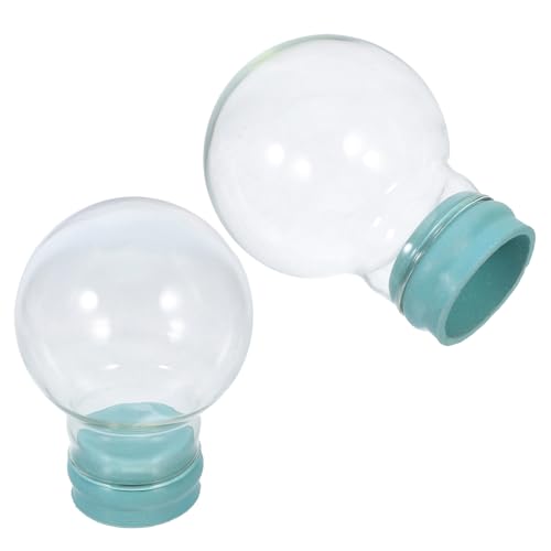 BESTYASH Lot de 2 Boules à Neige en Verre Transparentes 45 MM Kit DIY pour Création Artistique Décoration Festive et Présents D’Invités Base Caoutchouc...