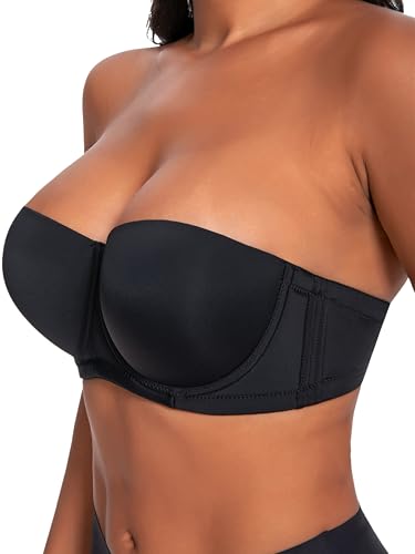 wusyxyiyi 34c Strapless Bras for Women Black