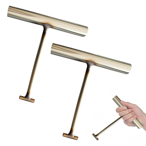 2 Pcs Heavy Duty Manhole Lifting Keys T-shape Manhole Lid Lifter Hooks Drain Grate Pull Hooks for Well Lids Silver